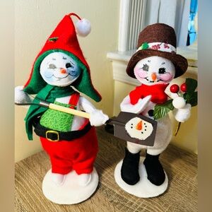 Annalee Lot Winterberry Snowman 9" #550317 Very Merry Snowman With Shovel 9” New